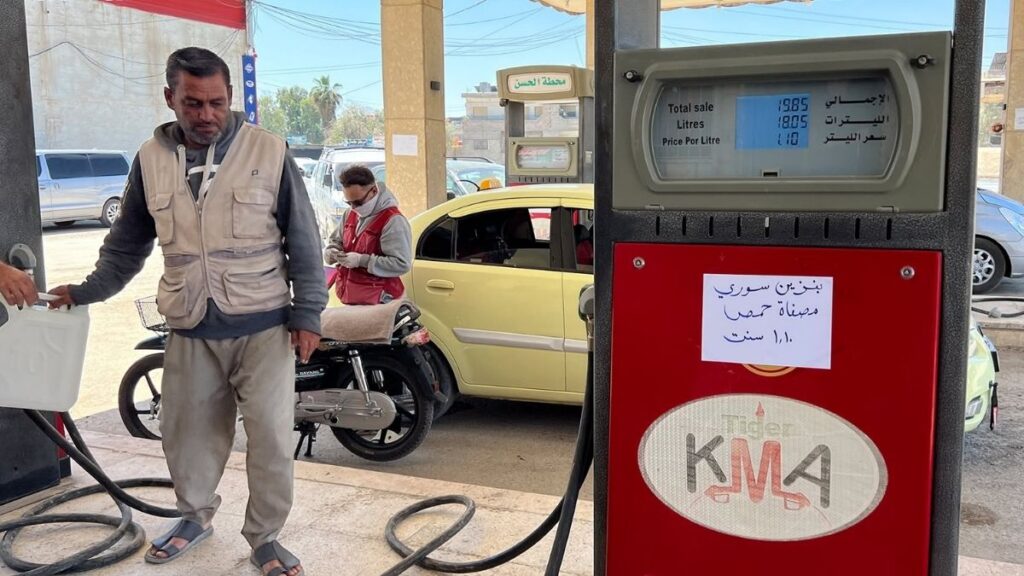 A fuel station in Hasakah begins selling fuel supplied from inside Syria, June 13, 2026. (ARTA)