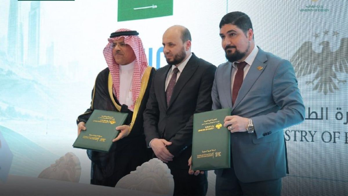 The Syrian Ministry of Energy signs an agreement to supply smart water meters with Saudi Meters Company, June 14, 2026. (Ministry of Energy)