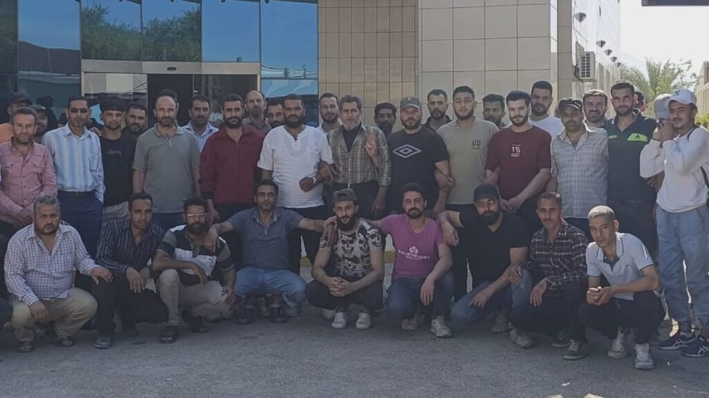 Zanobia workers in front of the company, June 9, 2026 (Zanobia Workers/Facebook)