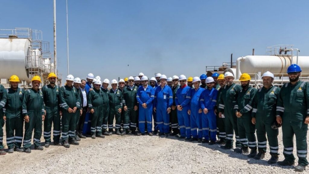 A joint tour by the Syrian Petroleum Company and British company Gulfsands Petroleum at Block 26 in Hasakah, July 14, 2026. (Syrian Petroleum Company)