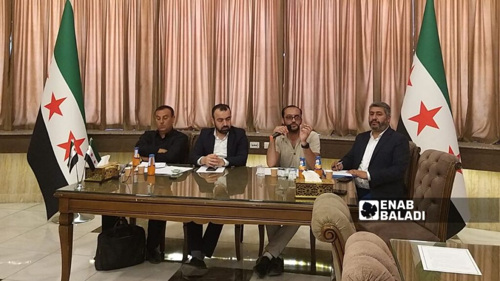 The Aleppo Information Directorate holds a session to discuss drafting the media law, July 21, 2026. (Enab Baladi)