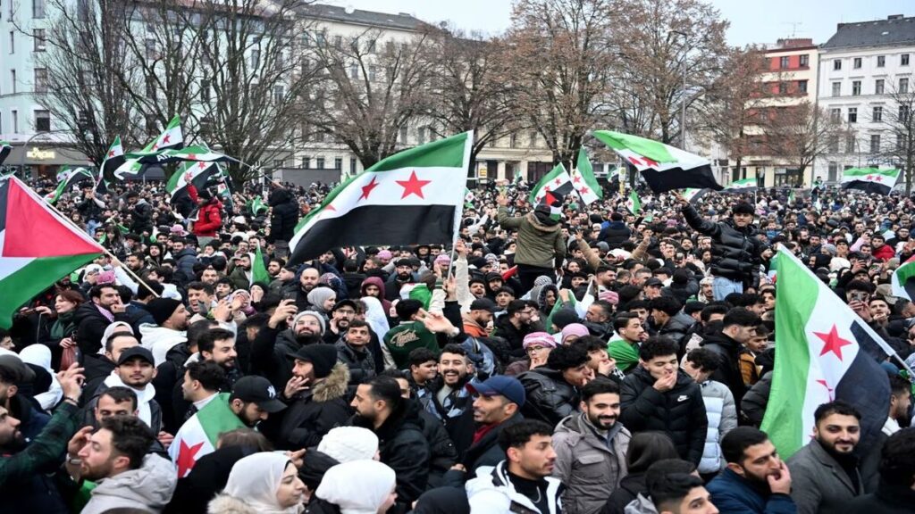 The Syrian community celebrates in Berlin after the fall of Bashar al-Assad’s rule on December 8, 2024 (CNN)