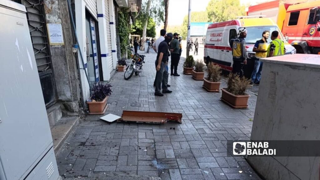 The site of one of the explosions in central Damascus, July 7, 2026. (Enab Baladi)