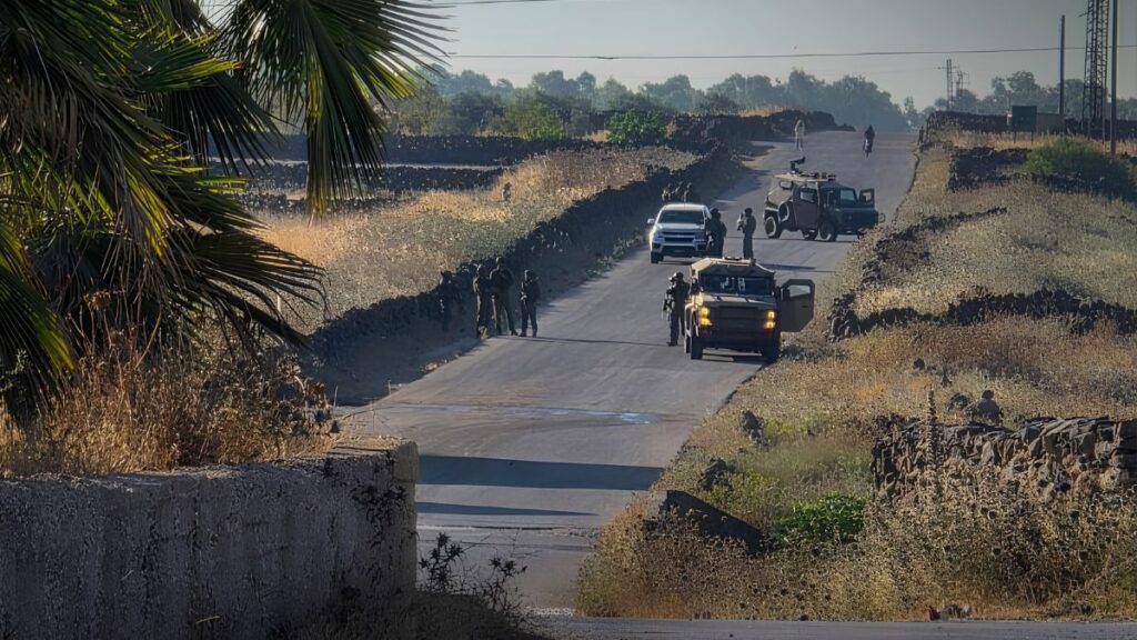 The Israeli army sets up a checkpoint in Sida Golan, southern Quneitra countryside, on July 20, 2026. (SANA)