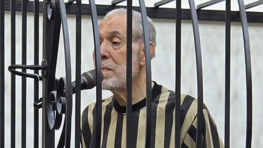 Former Syrian Grand Mufti Ahmad Hassoun appears before Damascus’s Fourth Criminal Court during the fourth session of his trial, July 30, 2026. (al-Ikhbariya)