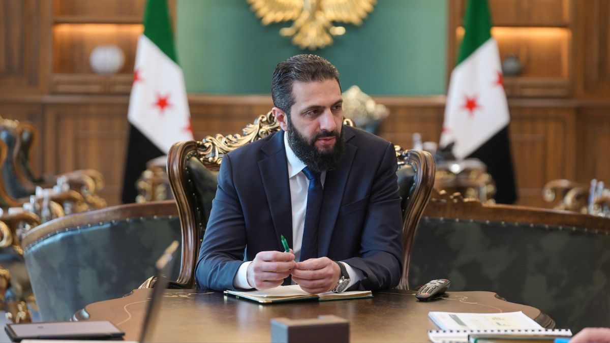 Syrian President Ahmed al-Sharaa at a small government meeting in the Syrian capital, Damascus, February 19, 2026. (Syrian Presidency)