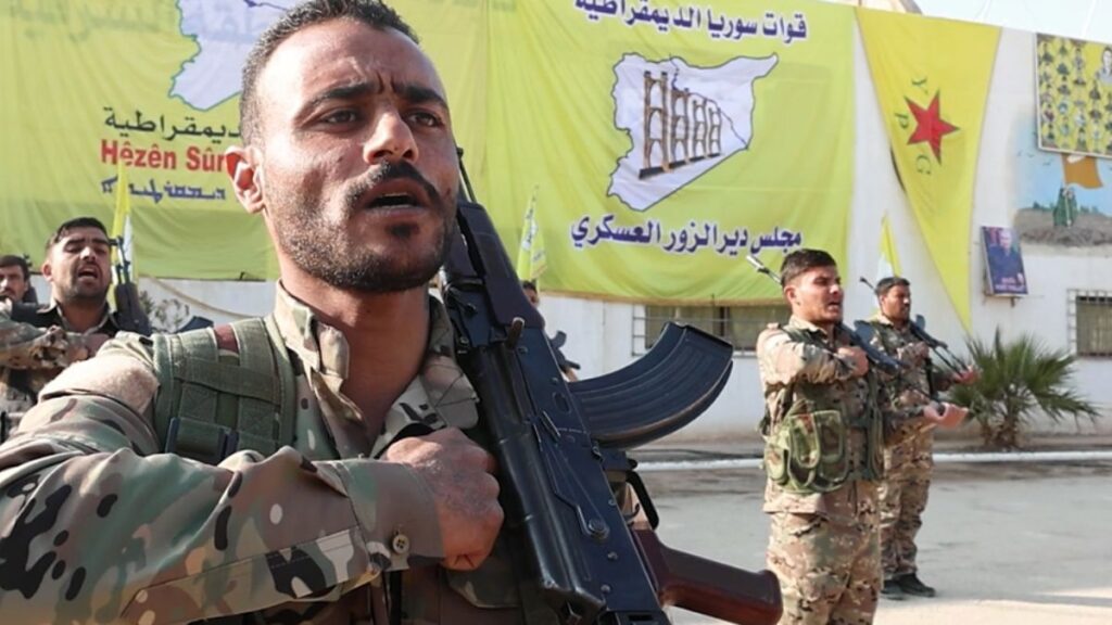 SDF members during a military training graduation ceremony, December 8, 2025. (SDF Media Center)