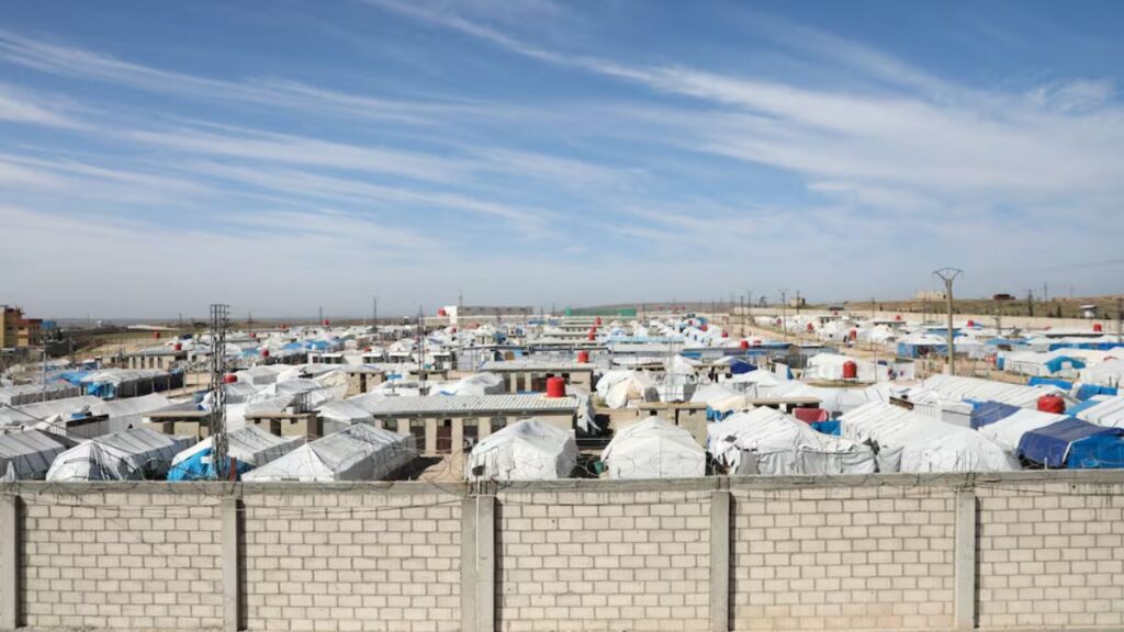 Roj camp in Hasakah, northeastern Syria, which houses families of fighters suspected of affiliation with the Islamic State group, February 16, 2026. (Reuters)
