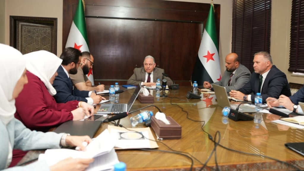 Syrian Finance Minister Mohammed Yisr Barnieh chairs a preparatory meeting on issuing sovereign sukuk, July 13, 2026. (Syrian Ministry of Finance)