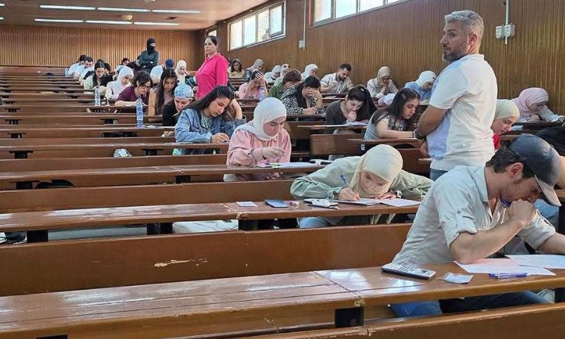 Second-semester examinations for the 2025-2026 academic year at the faculties of Education and Economics, July 27, 2026. (Damascus University)