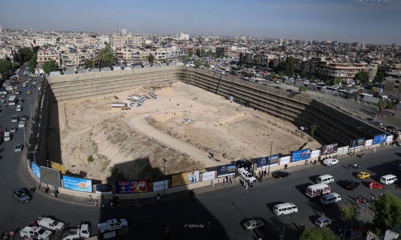 Site of the Damascus Financial Center in the Baramkeh area of the Syrian capital, Damascus, June 11, 2026. (SANA)
