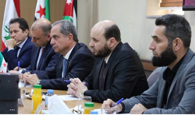 A trilateral ministerial meeting between Syria, Jordan, and Lebanon in Amman to discuss strengthening cooperation on natural gas and electricity, May 4, 2026. (Syrian Ministry of Energy)