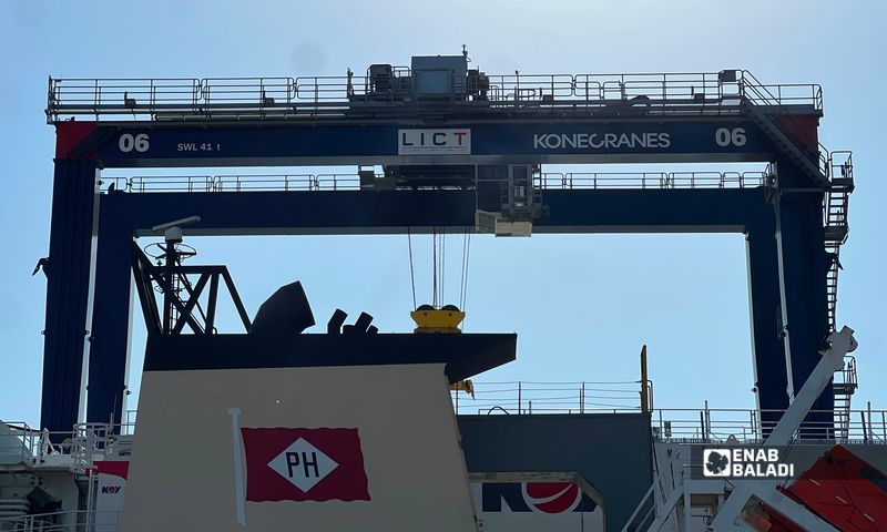 Latakia Port receives modern gantry cranes to develop and modernize Lattakia International Container Terminal, October 22, 2026 (Enab Baladi/Doha Saqqa)