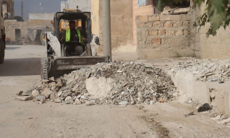 Rubble removal work in damaged areas of Idlib governorate (northwestern Syria), October 21, 2026 (Ministry of Emergency and Disaster Management)