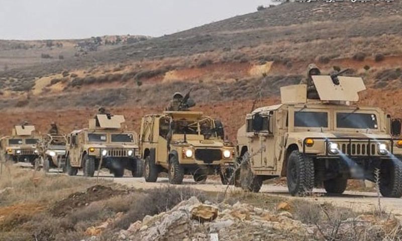 Lebanese army reinforcements heading toward the Syrian-Lebanese border, February 9, 2025 (Lebanese Army)
