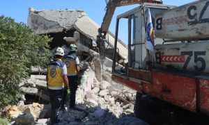 Rubble clearance in the villages of Kabina and Akko in the Latakia countryside (western Syria), September 3, 2026 (Ministry of Emergency and Disaster Management)