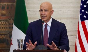 US Special Envoy to Syria Thomas Barrack holds a press conference in Damascus, September 16, 2025 (Reuters/Khalil Ashawi).