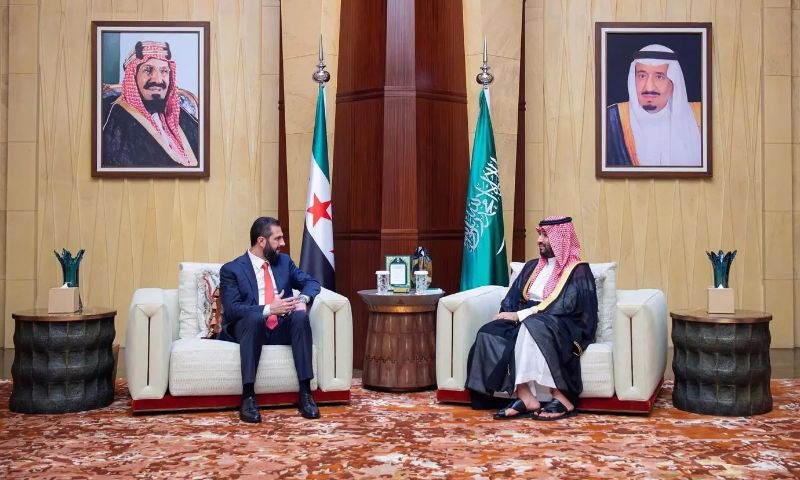 Al-Sharaa meets Mohammed bin Salman in Riyadh, October 6, 2026 (Saudi Press Agency)