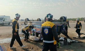 Syrian Civil Defense teams responding to a traffic accident, October 26, 2026 (Syrian Civil Defense).